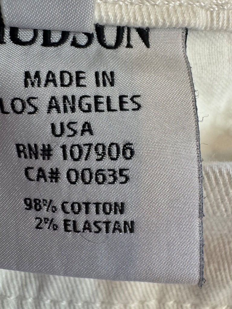 Hudson Staple Summer Jeans Women's Sz 27 Beth Crop Baby Boot Flap Pockets, White — image 8 of 8